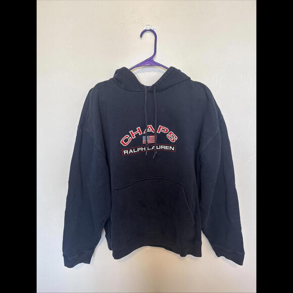 Chaps Ralph Lauren Embroidered Flag Logo Sweatshirt Vintage 90's SIZE XL - Picture 1 of 4